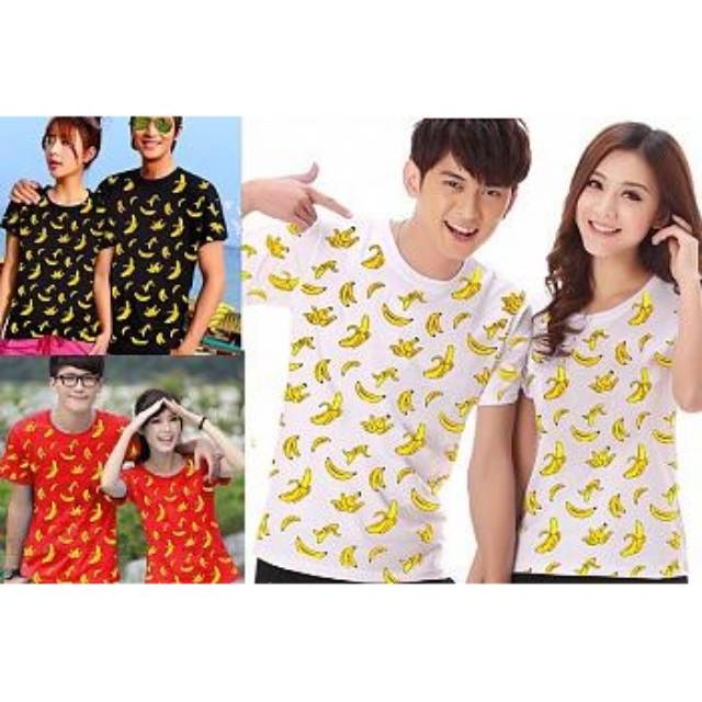 Kaos couple banana full lngn pendek