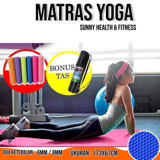 Yoga mat/Matras Yoga Uk 61 x 173CM (BONUS TAS ) ANTI SLIP 2 Ketebalan PREMIUM TEBAL 8 MM/6MM