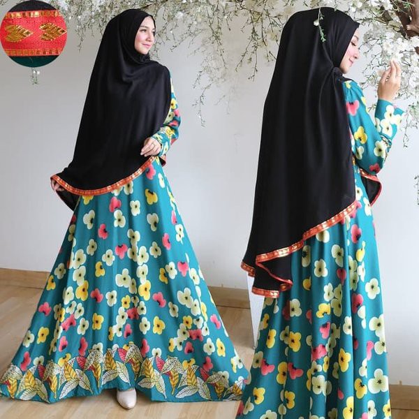 Baju Muslim Voiza Syari Tosca NI - Gamis Wanita Katun Bangkok Tosca