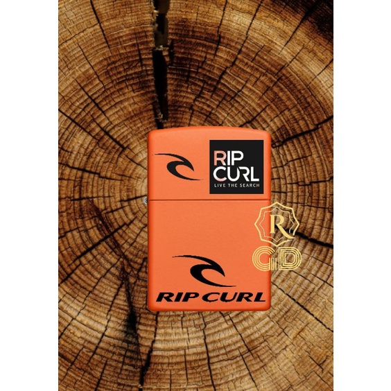 Korek zippo Custom Ripcurl Orange Free ukir laser / Grafir / print UV nama dan logo