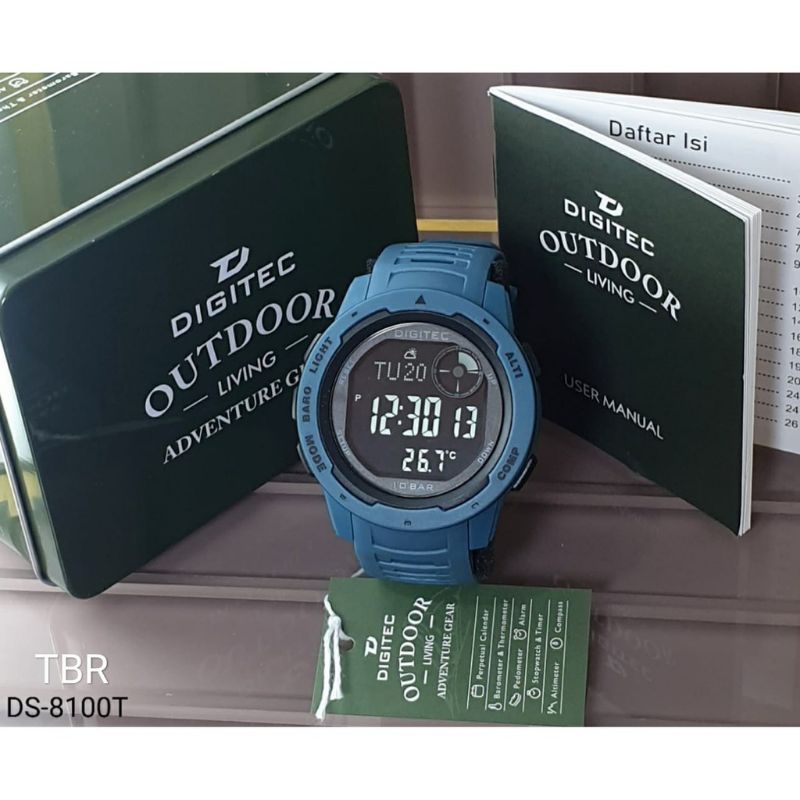 DIGITEC 8100T JAM TANGAN PRIA ALTIMETER KOMPAS ORIGINAL GARANSI RESMI 1 TAHUN