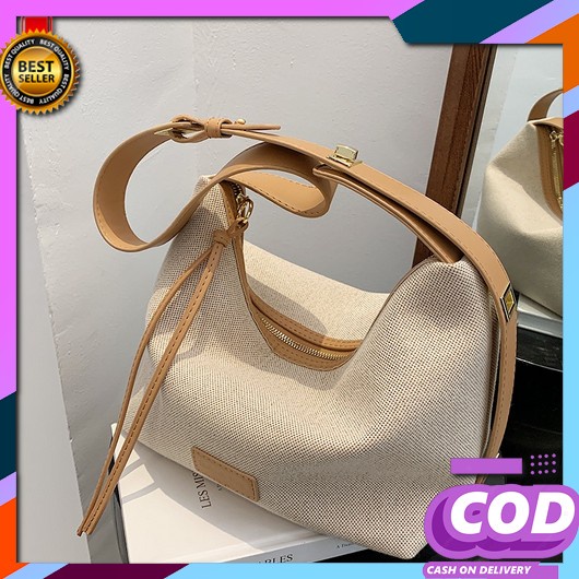 Tote Bag Tas Totebag Kain Kerja Totebag Cewek Cod Shoulder Bag Wanita  Tas Selempang Kanvas Wanita F