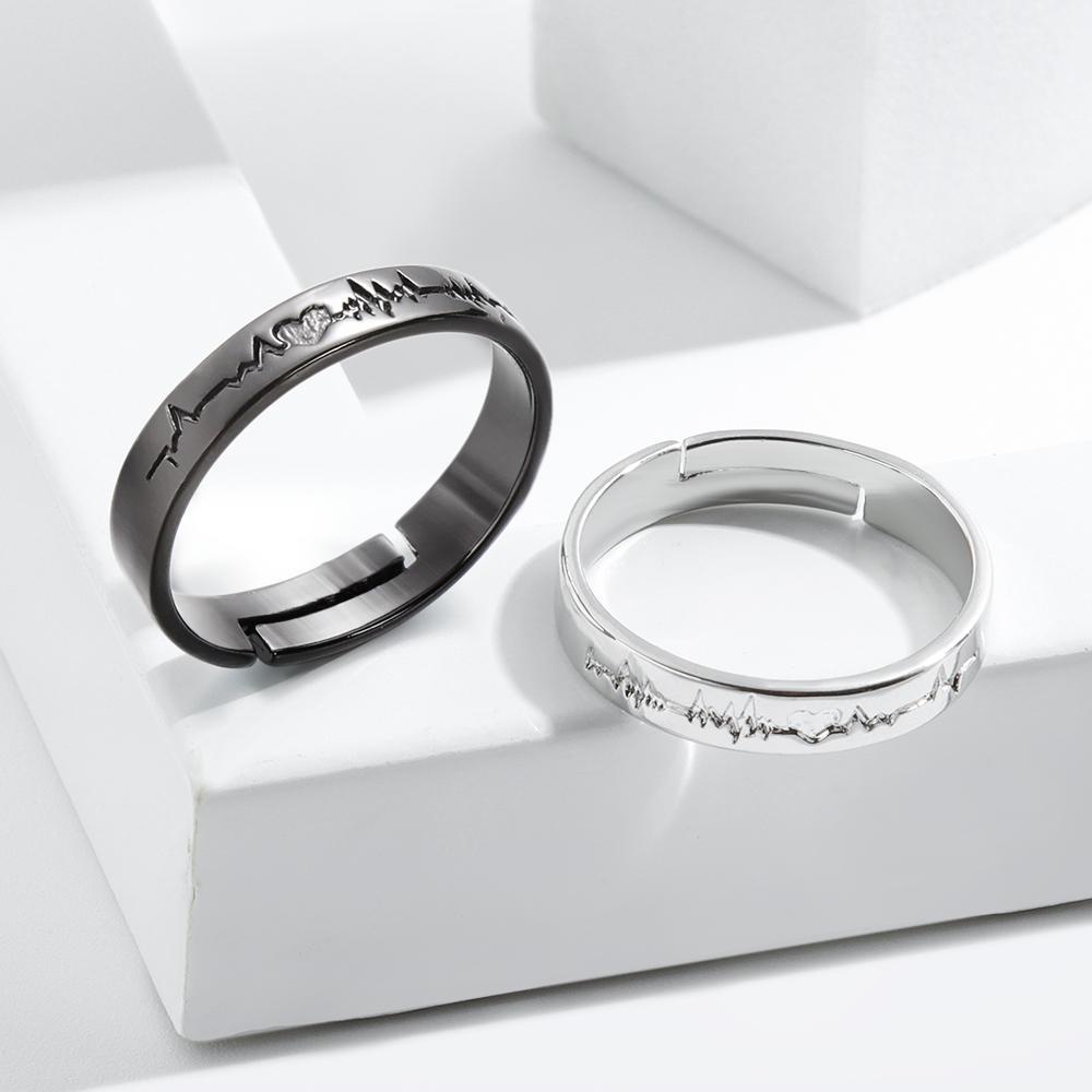 Top Couple Rings Fashion Hadiah Ulang Tahun Gaya Korea Warna Hitam Perak