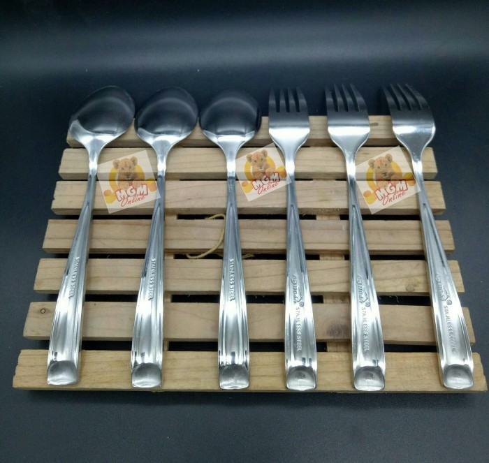 EDGE - Garpu Makan lis Emas Dinner Fork Gold Garpu makan tebal