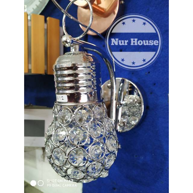 lampu dinding kristal minimalis bulat bentuk bohlam 812