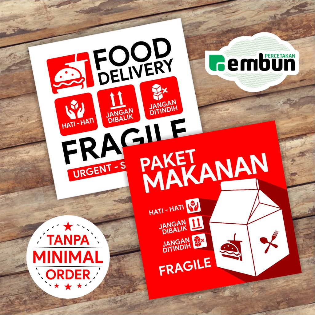 

Stiker FOOD DELIVERY Fragile PENGIRIMAN MAKANAN