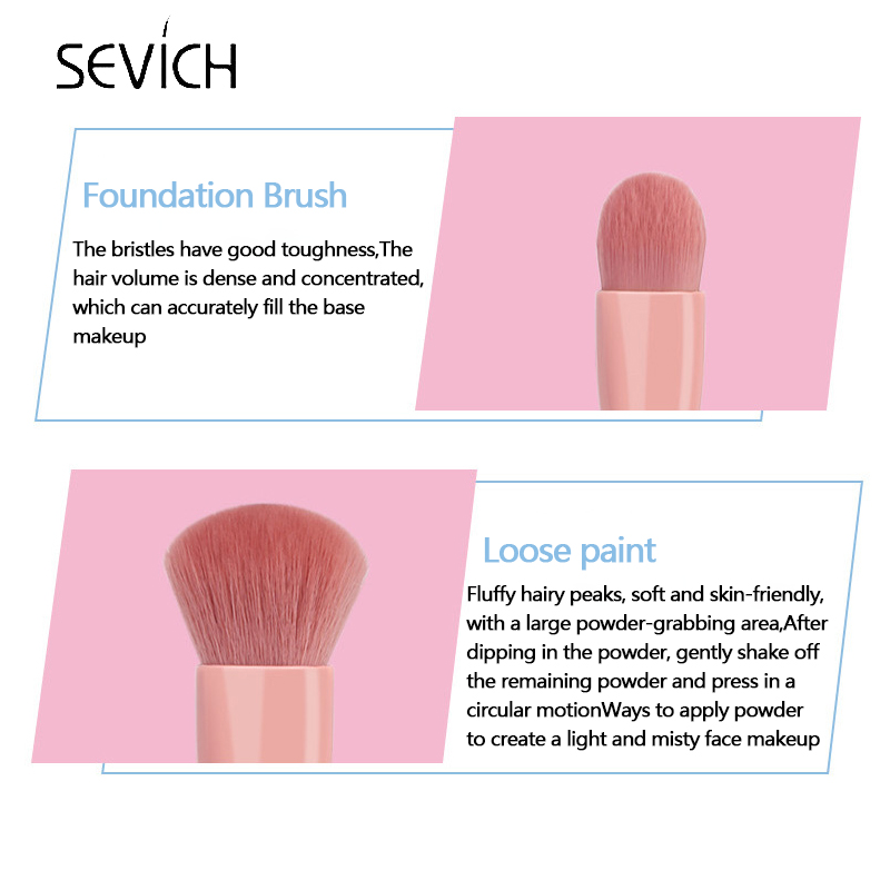 SEVICH Kuas Rias Makeup Brushes Portable Travel Foundation Blush Beauty Tool 5pcs