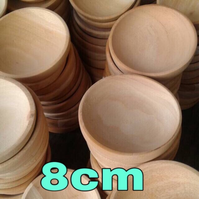 cobek kayu medium 8cm tempat sambal saos kecap cobek mini