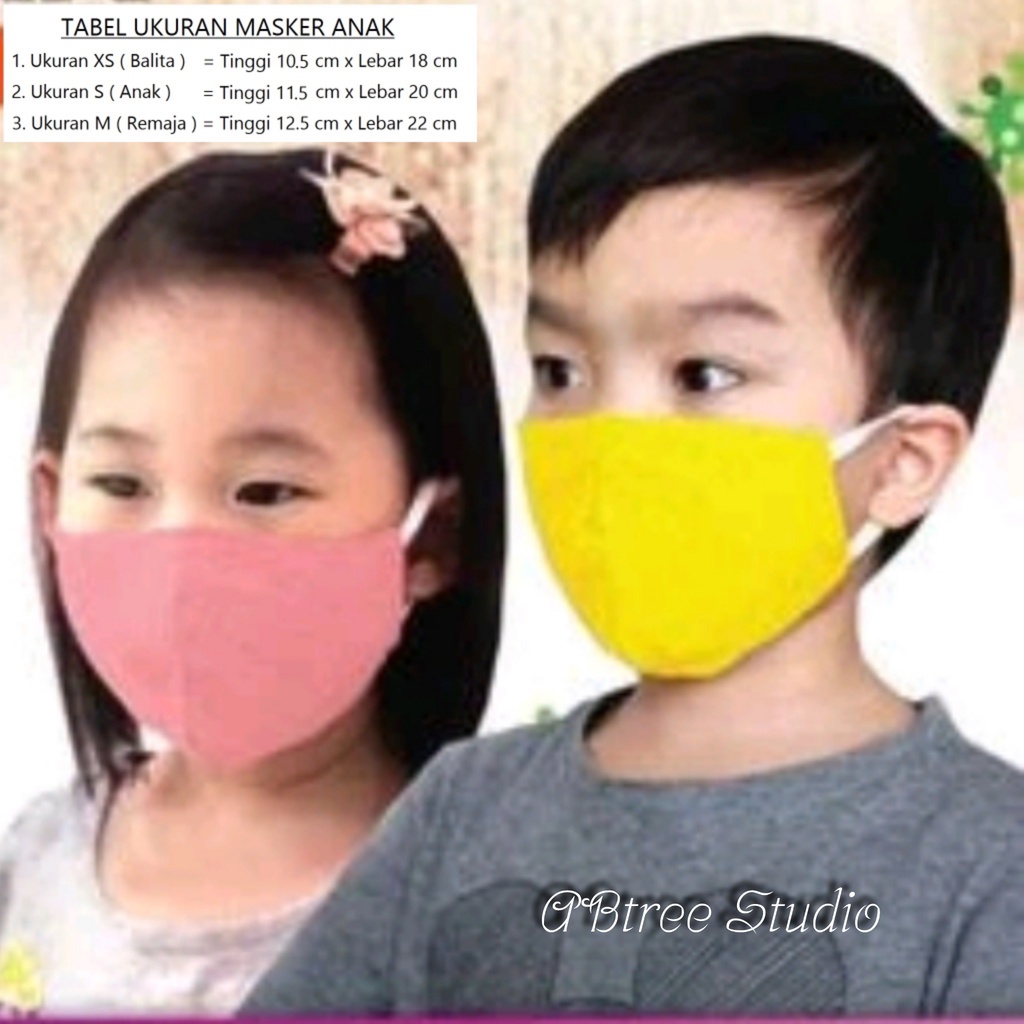 Masker anak polos 3ply Ready 34 Warna | earloop headloop | masker kondangan pesta akad nikah wedding