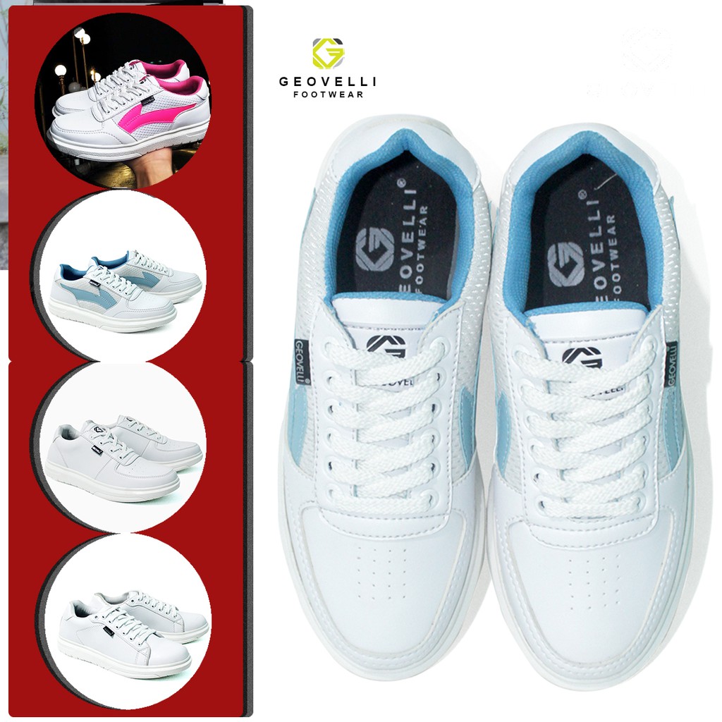 GEOVELLI WANITA - Sneakers Original Wanita Lokal Premium Quality Model White Kekinian Nyaman Dipakai