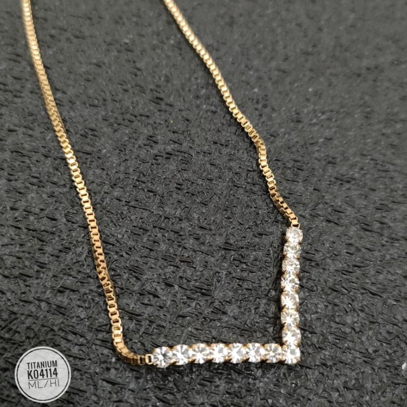 Kalung Titanium Fuji Gold/Rosegold K04114