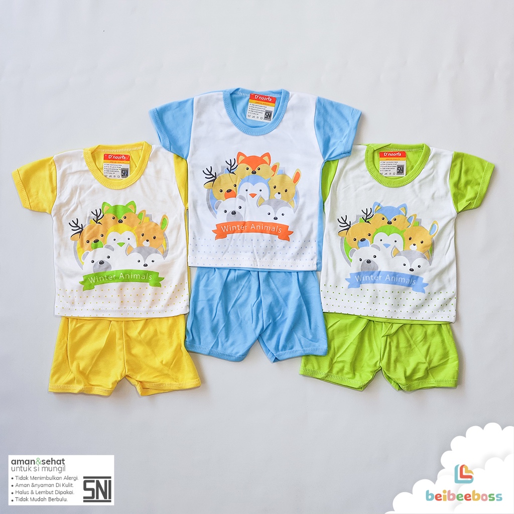 SETELAN STELAN BAJU BAYI  KARAKTER PENDEK LAKI LAKI PEREMPUAN UNISEX  harga untuk 1setelan