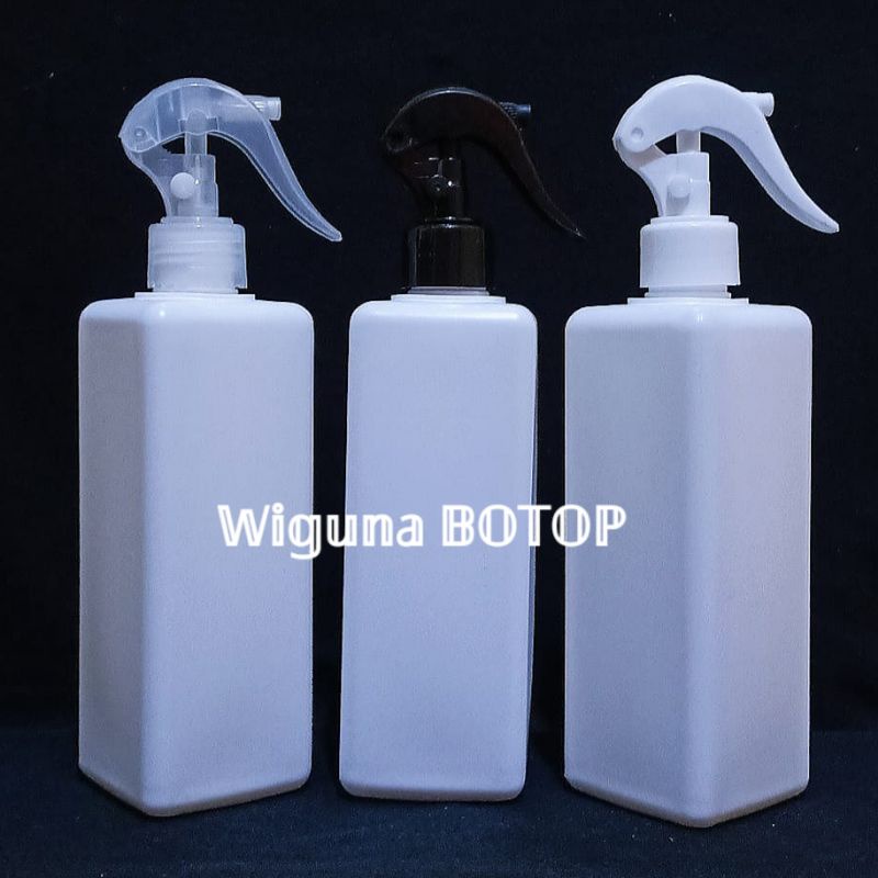 Botol Spray Triger 500ml HDPE Kotak / Botol HDPE 500ml Putih Kotak Tutup Spray Triger / Botol Spray HDPE 500ml Kotak