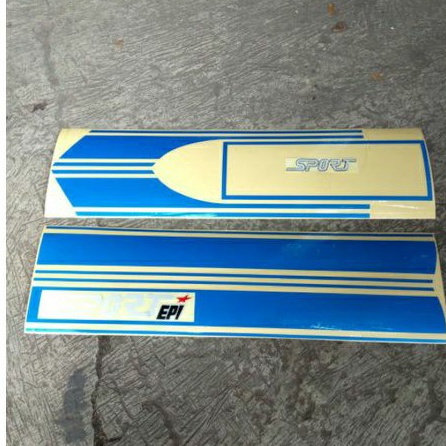 Stiker striping Vespa PX sport biru