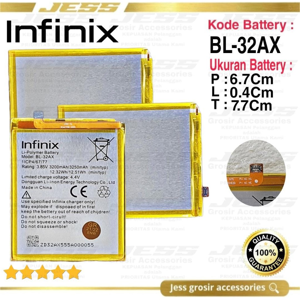 Baterai Battery Original INFINIX Kode Batre BL-32AX - BL32AX Tipe Hp Zero 4 X555