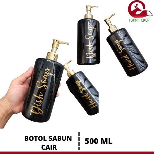 Botol Sabun Cair Pump Hitam Gold Silver Aesthetic 500ml Luxury botol HITAM GLOSSY 500ml gold LUXURY. aesthetic bottle minimalist refill organizer tempat sabun cair pump estetik