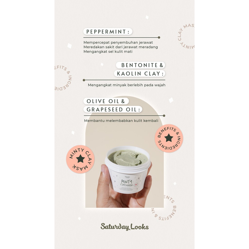 Saturday Looks Minty Gentle Scrub &amp; Clay mask Face Mask