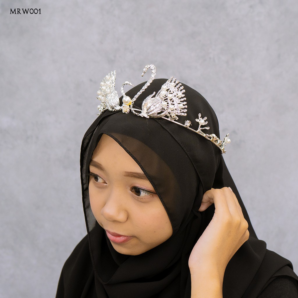 [TOKO TERPERCAYA] CROWN BRIDAL AKSESORIS WEDDING HIJAB HIASAN ANGSA MRW001