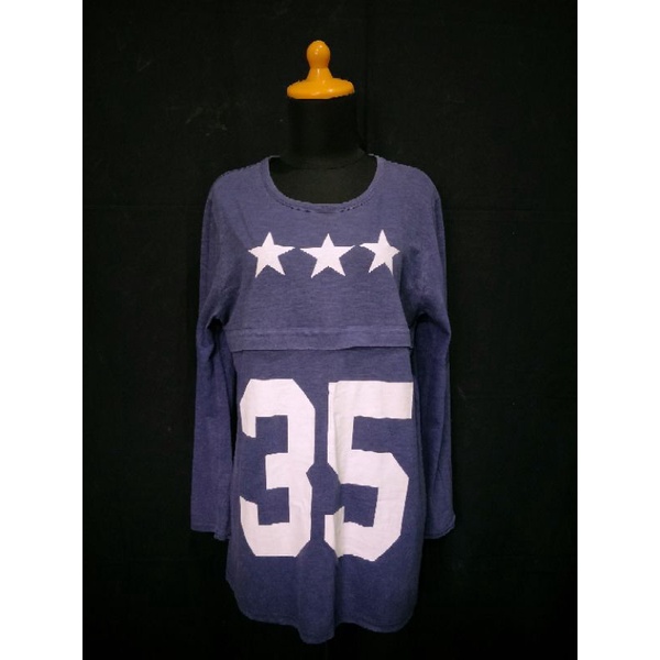 Kaos Lengan Panjang/Kaos Busui - Ungu Tua Gelap