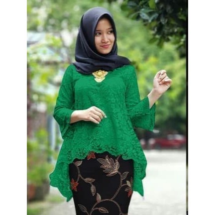 (PROMO SETELAN)SETELAN KEBAYA BRUKAT RINJANI/kebaya brukat rinjani jumbo/kebaya wisuda/kebaya kondan