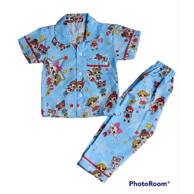 Piyama anak motif lengan pendek baju tidur anak laki laki perempuan pashion tidur anak baju anak sehari hari pakaian anak baju anak murah