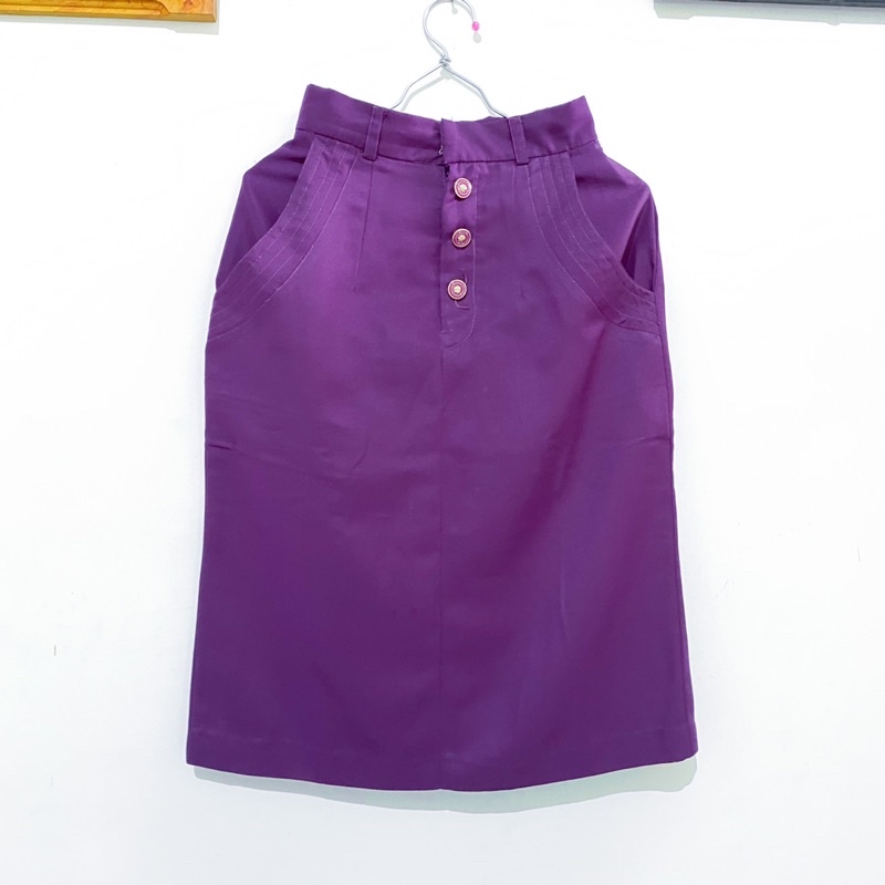 Preloved Rok Span Selutut Warna Ungu