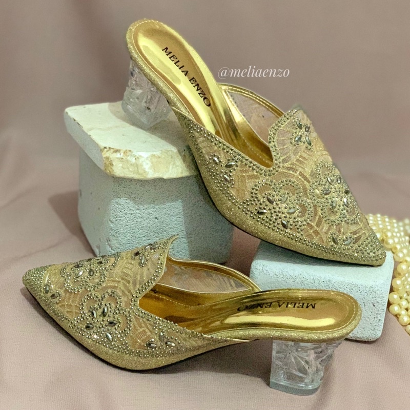 meliaenzo - Sendal Pesta high heels 5cm | Sendal Hak Kaca Wanita | Sendal Wanita Terbaru