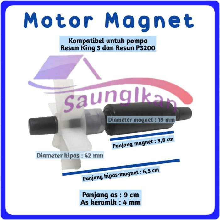 Rotor Magnet Kipas Pompa Celup RESUN KING 3 PENGUIN 3200