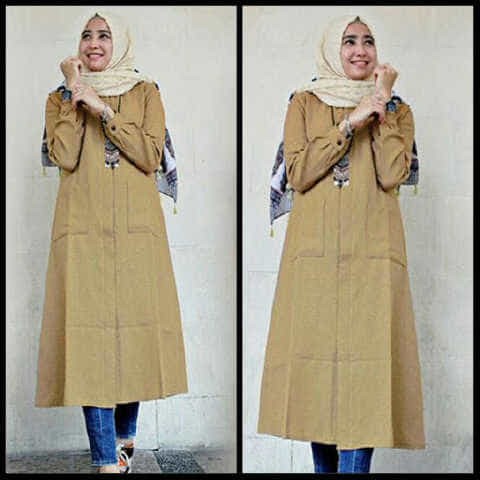 F[Anjani tunik coksu FT] tunik wanita katun coklat susu