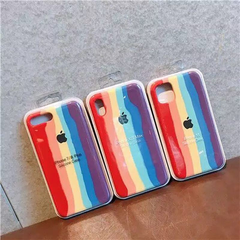 LC - Softcase Rainbow full cover Iphone 6 6s 6 plus Soft case Pelangi silicone protective cover
