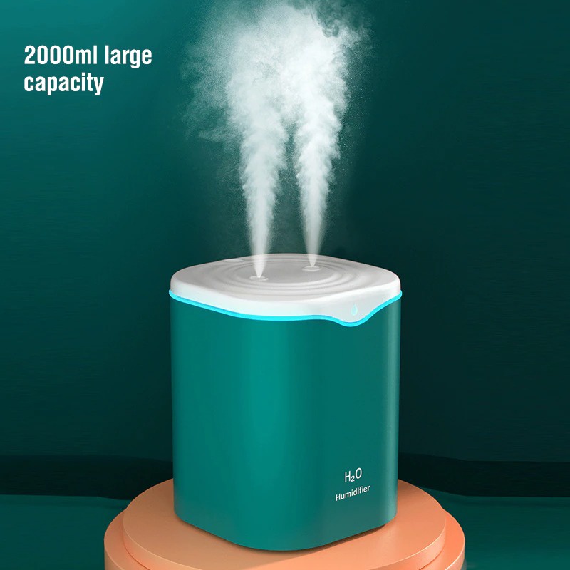 G8IPdq Humidifier Aromatherapy Oil Diffuser Double Spray 2000ml - H2000 - White Or-i