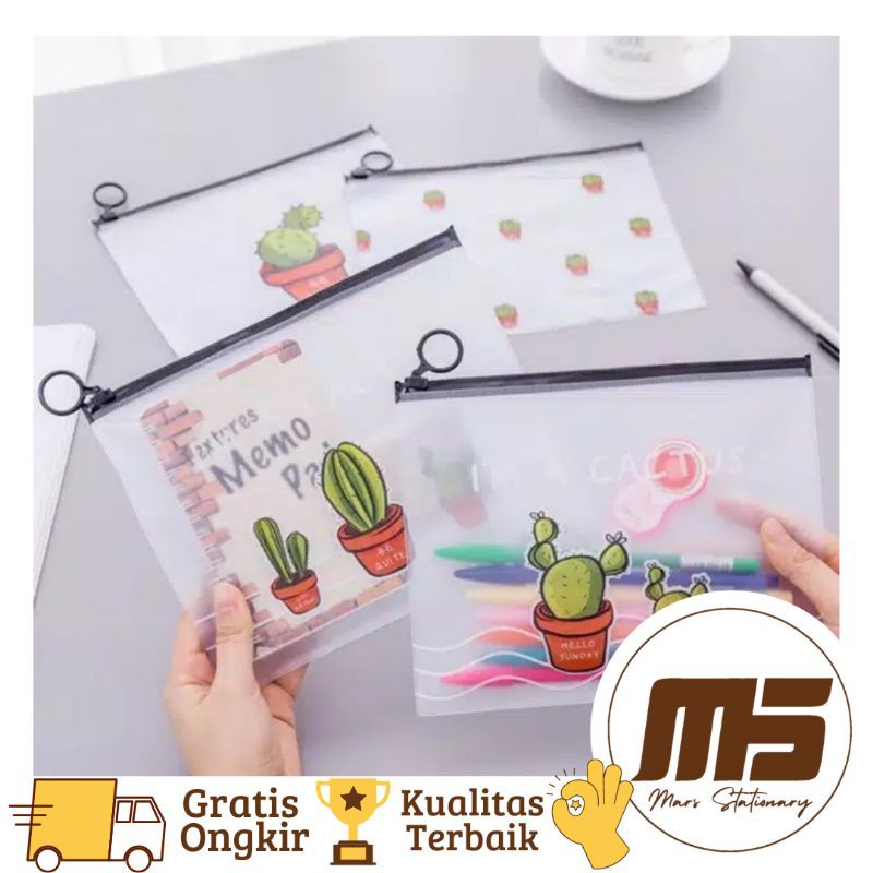 

Zipper Bag Cactus | Tempat Pensil Transparant | Pencil Case | Mars Stationary