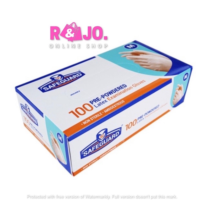 Sarung Tangan Latex Gloves Sensi Safeguard isi 100 pcs Sarung Tangan Medis