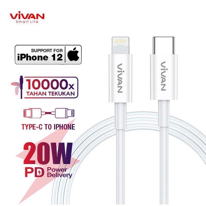 Charger VIVAN USB C Power charge 20W Quick Charging QC 4.0 lPH0NE XR XS MAX 11 12 13 MNI PRO MAX