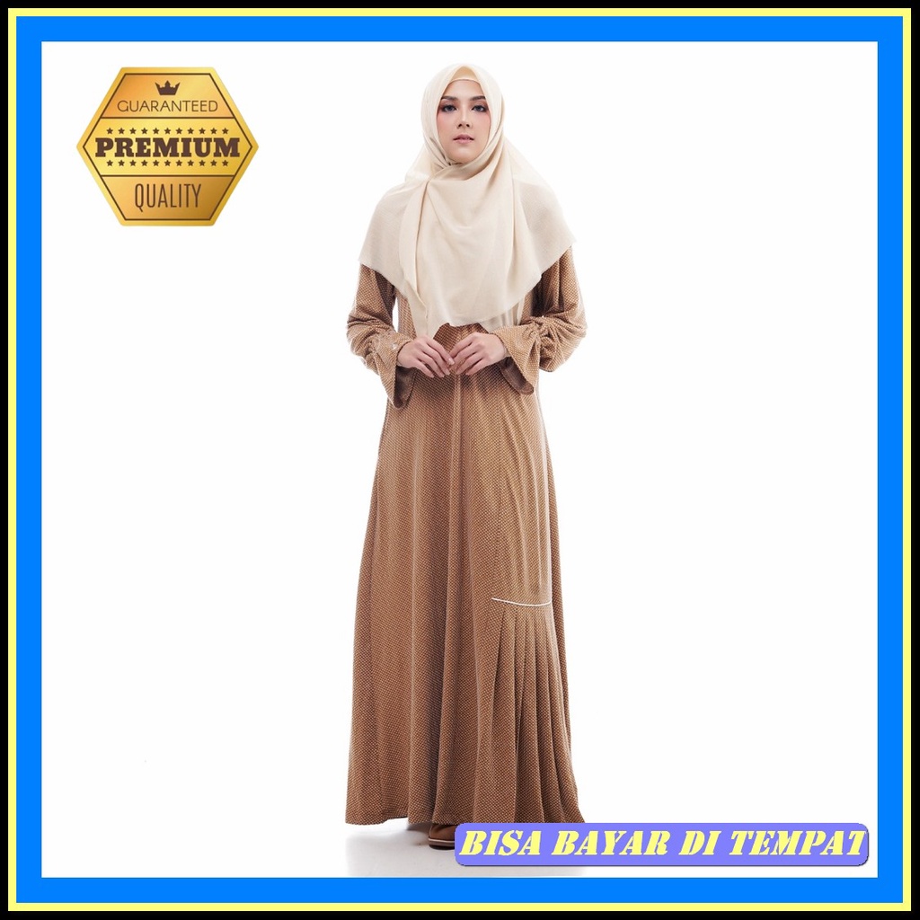 Baju Dewasa Gamis Wanita Longdress Kimiko Polka Rompi Lepas Pasang Rabbani - Gamis Dresslim Lengan P