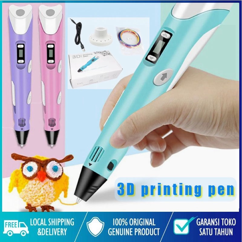 COD 3D Printing pen 3D Printer Arts Pen Making Doodle Arts &amp; Crafts USB Cable 3D Printing Pen original Murah Intelligent 3D Printer Arts Pen Pulpen 3d Filament Making Doodle Arts&amp;Crafts