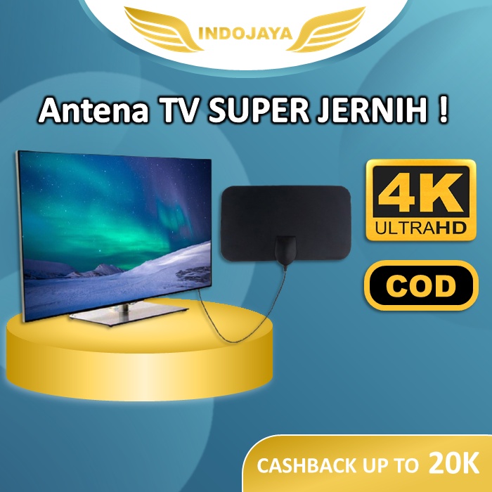 Antena TV Digital Indoor Penguat Sinyal TV Digital Seperti Pakai Parabola Mini Aksesoris Televisi TV - AB001