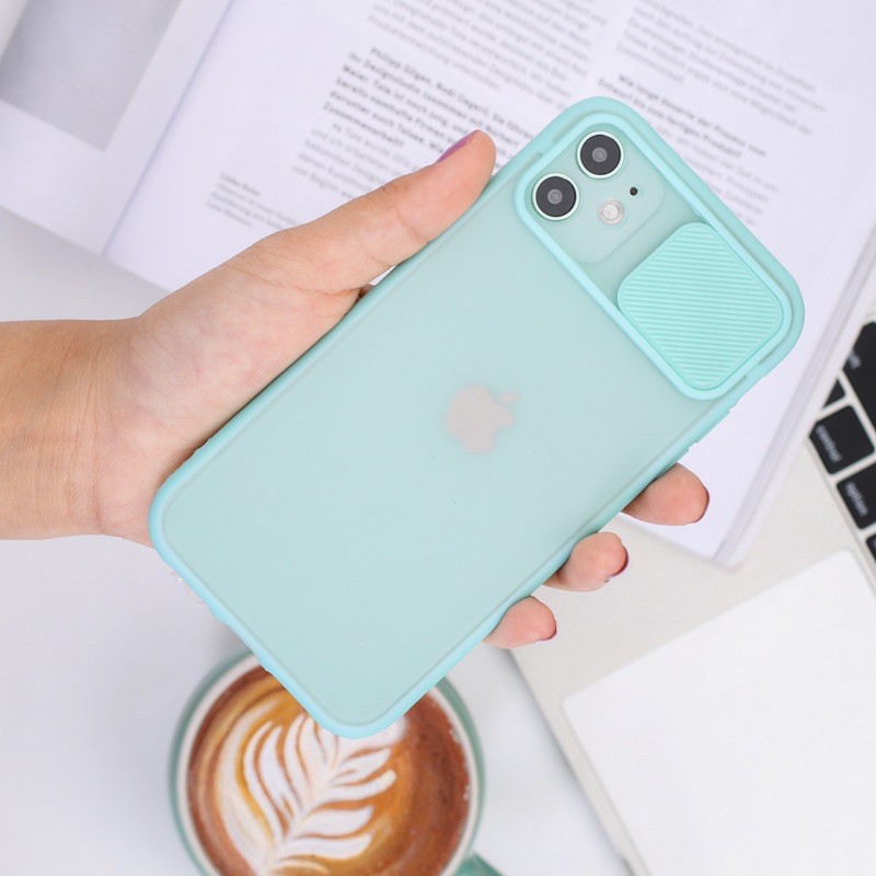 Transparant Slide Camera Protection Soft Case Lens Cover iPhone 11 XS X XR 6+ 7+ 8+ SE 6 7 8 PRO MAX-TS Lake Blue