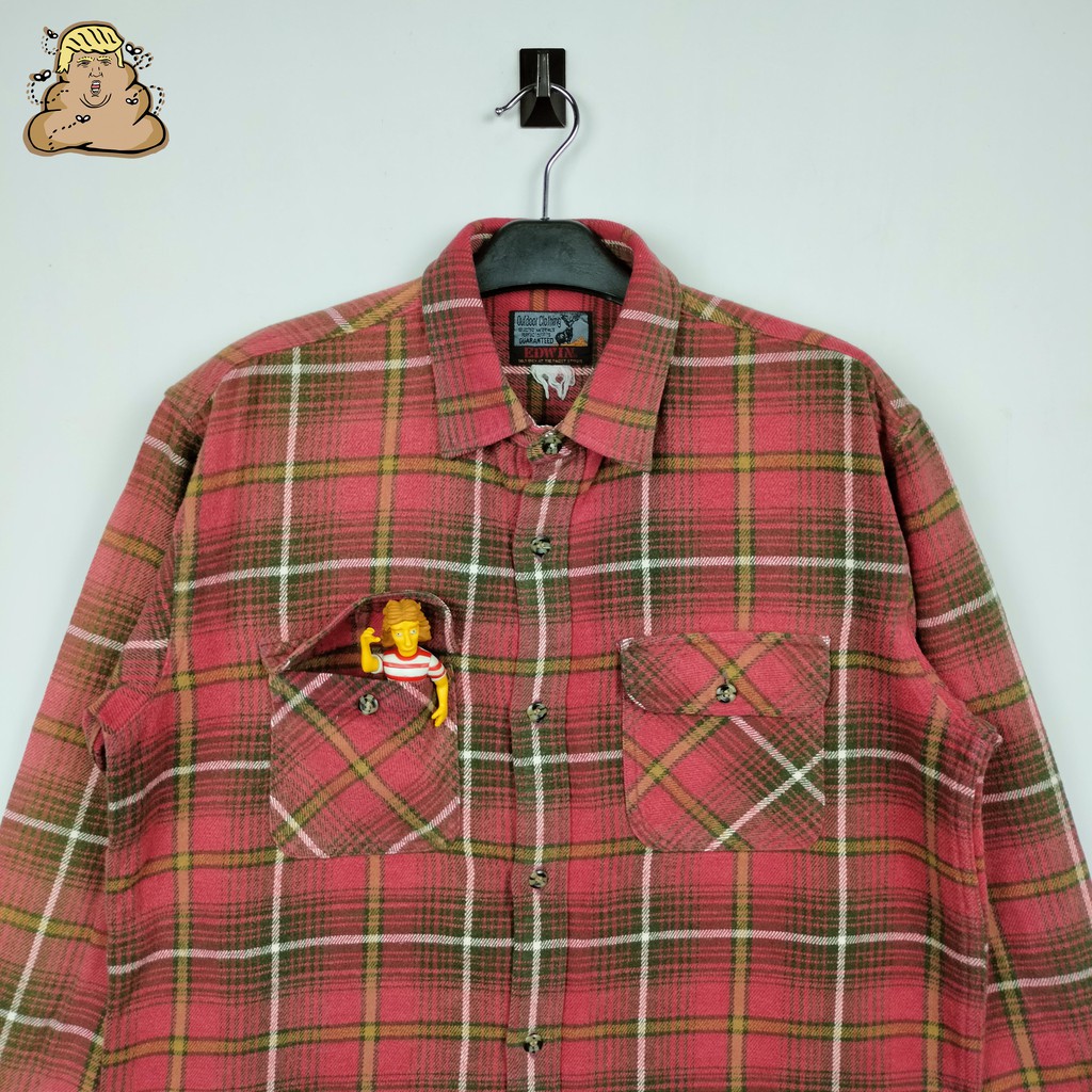 Kemeja Flannel Casual Semi-Formal Formal Original Brand EDWIN Outdoor Second