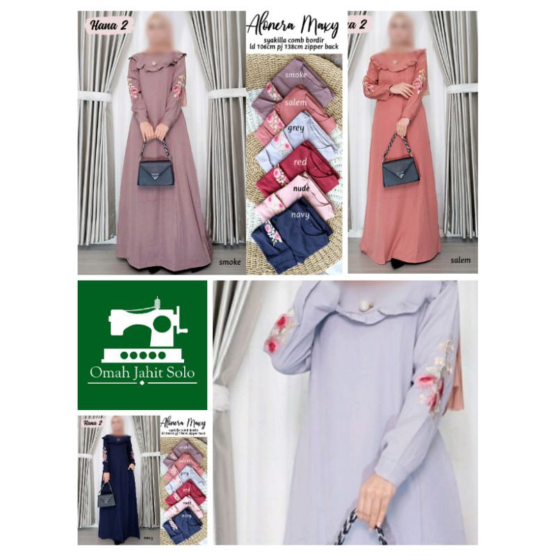 GAMIS POLOS BORDIR MAXY ZIPPER BELAKANG KLEWER BTC SOLO