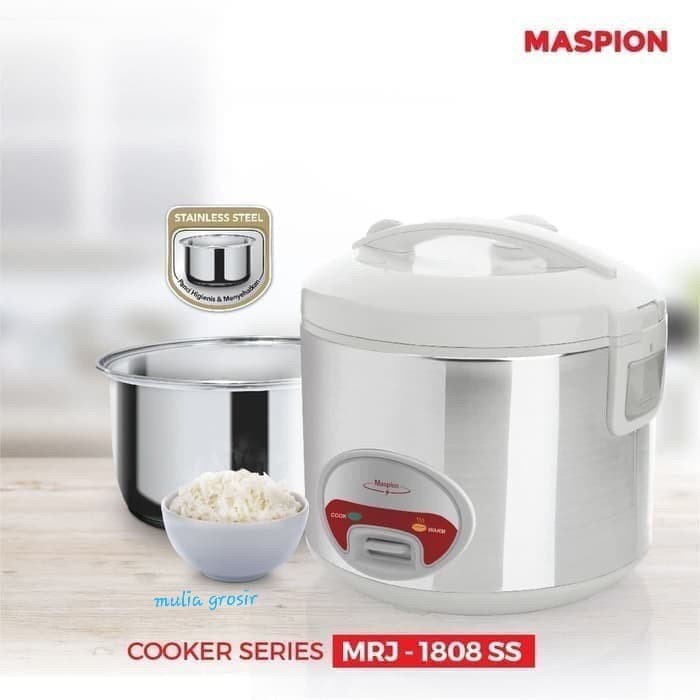 MASPION Magic Com / Rice Cooker 3in1 1,8 Liter Stainless - MRJ 1808 SS