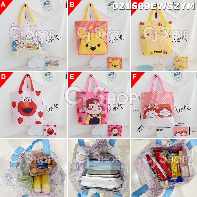 Tas belanja lipat Winnie the Pooh, Elmo, Peko chan, Maruko chan 021609