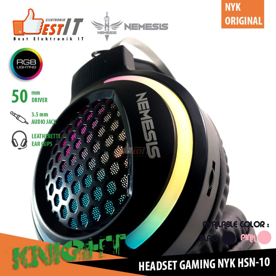 Headset Gaming NYK HSN-10 KNIGHT Original Include Audio Spliter