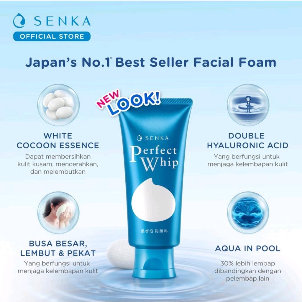 [BPOM] SENKA Perfect Whip | White Clay | Vibrant | Fresh Anti Shine | Acne Care | Collagen | Gel Gentle Wash | Mask