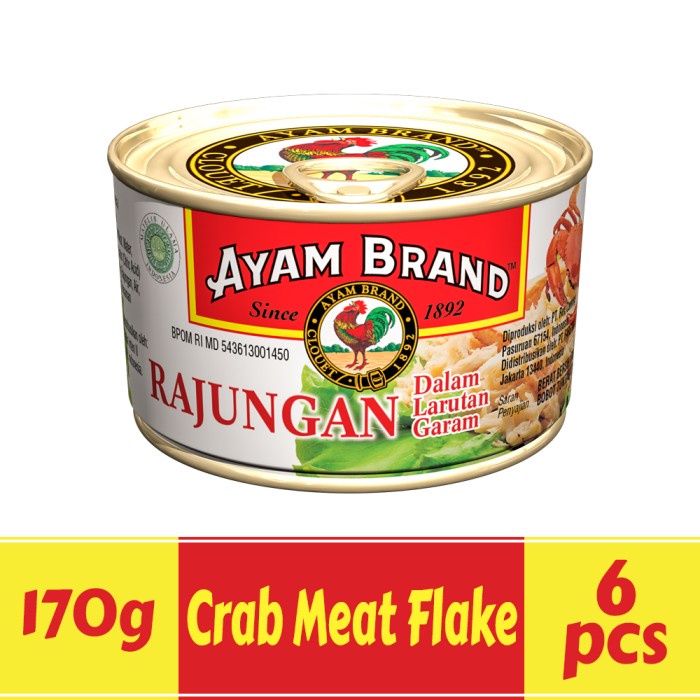 

Ikan Kaleng Crab Kaleng Meat Flake Paket 6 Pcs Ayam Brand 170Gr