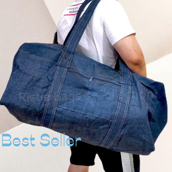 TRAVEL BAG TAS TRAVEL TAS PAKAIAN TAS BAJU BAHAN JEANS LEVIS TEBAL BAGUS JUMBO 70
