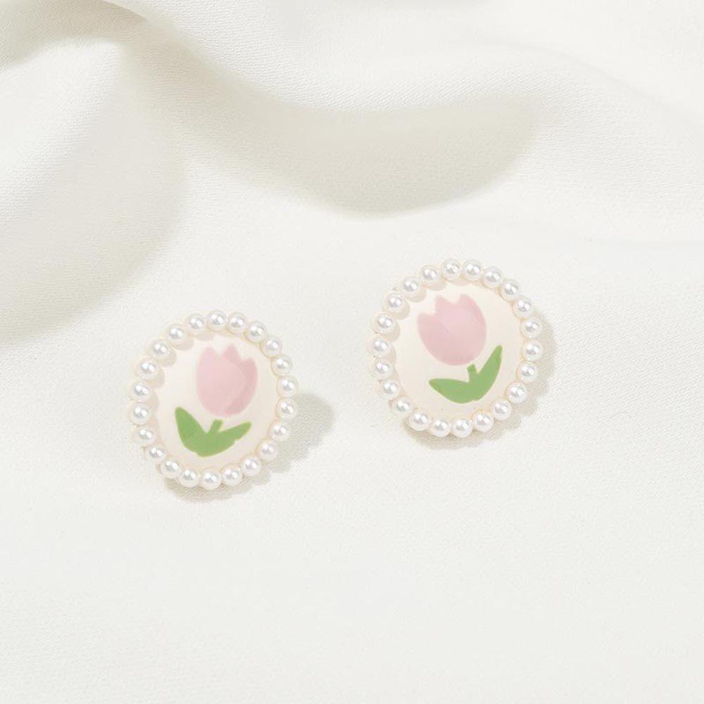 Mxbeauty Anting Tusuk Wanita Pesta Vintage Untuk Gadis Hadiah Tulip Temperamen Bunga