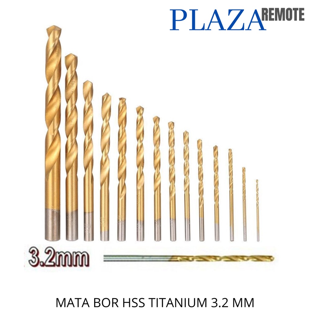 MATA BOR HSS TITANIUM COATED KAYU LOGAM BESI ALUMUNIUM 3,2 MM