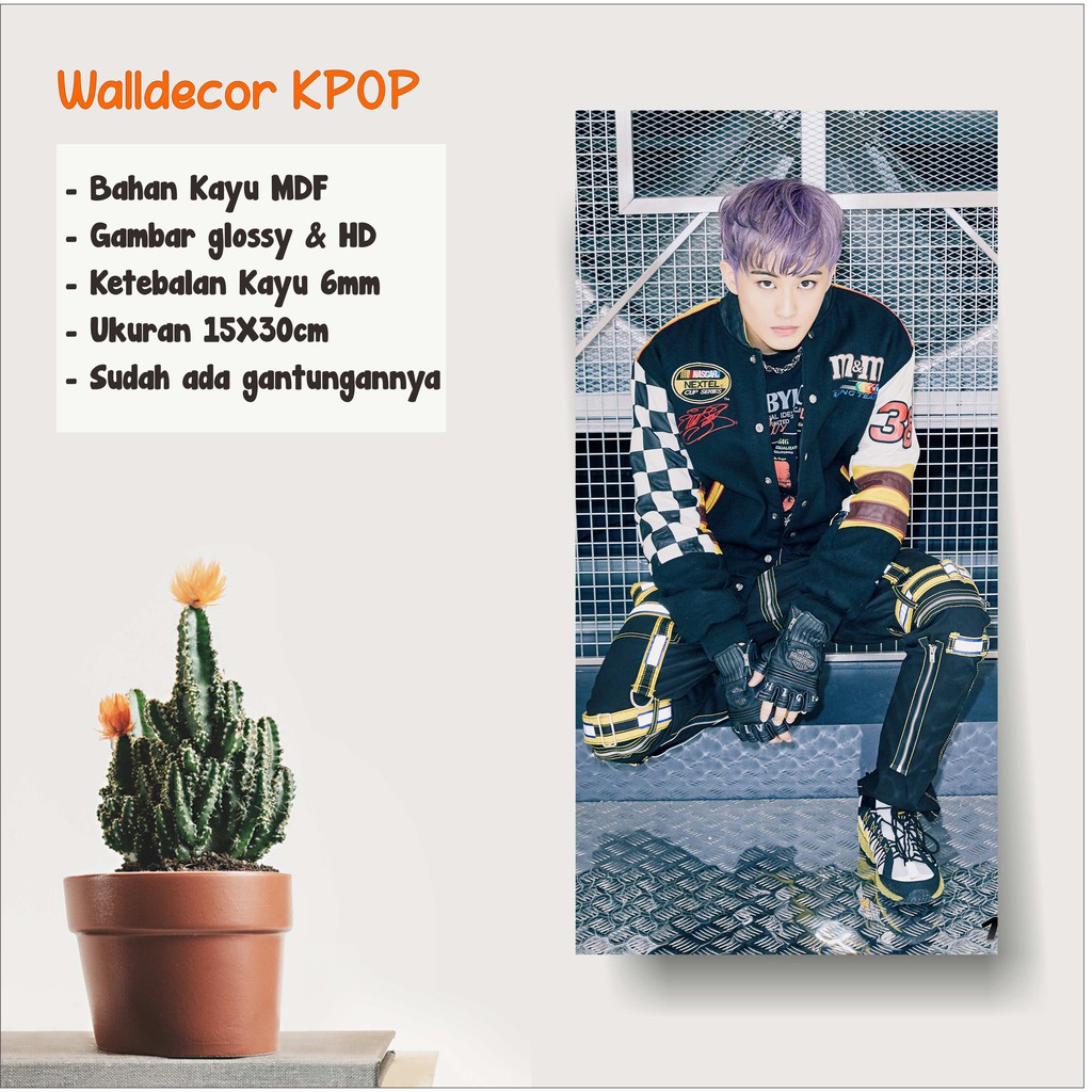 Walldecor SuperM Mark 15x30cm Wall Decor Poster Kayu Hiasan Dinding KPOP Korea glossy