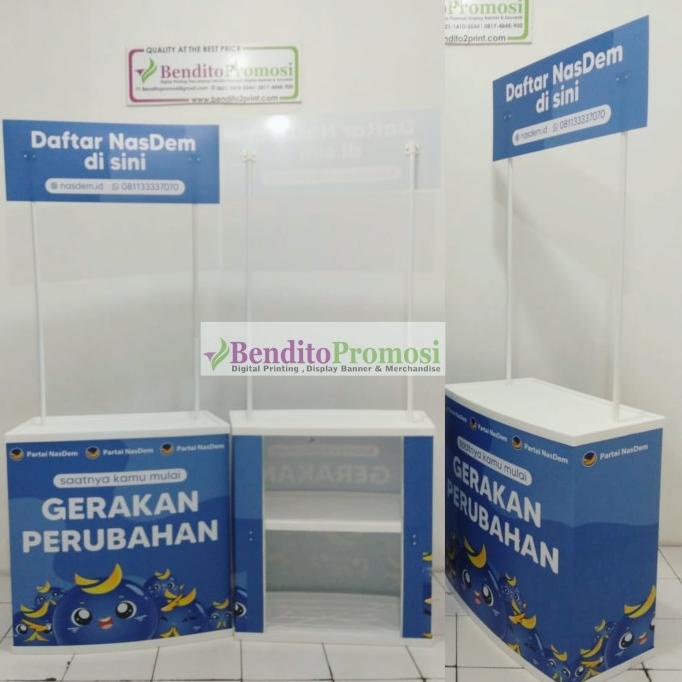 

Event Desk + Cetak Sticker + laminating Booth Portable | Meja Promosi